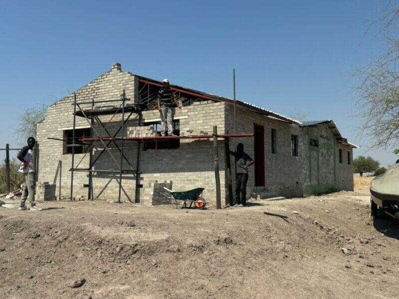 A building almost complete, funded by hunting fees.